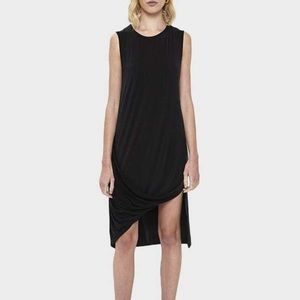 Which We Want Draped Midi Dress - Black - US S
